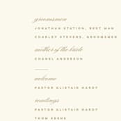 "Southern Garden" - Wedding Programs in Moss by Lori Wemple - Detail
