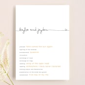 "The Happy Couple" - Wedding Programs in Tangerine by R studio - Front
