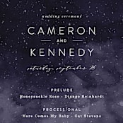 "Starry Skies" - Wedding Programs in Twilight by Kelly Schmidt - Detail