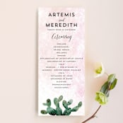 "Cacti" - Wedding Programs in Rose Crystal by Cass Loh - Front