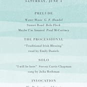 "Old Post Road" - Wedding Programs in Sea Salt by Jennifer Wick - Detail