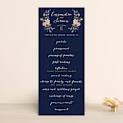"Wildflower Crest" - Wedding Programs in Navy by Alethea and Ruth - Front