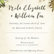 "English Countryside" - Wedding Programs in Moss by Design Lotus - Detail