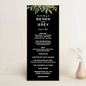 "Laurel of Greens" - Wedding Programs in Midnight by Jennifer Wick - Front