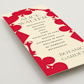 "Pair of Hearts from Disney's Alice In Wonderland" - Wedding Programs in Ruby by Baumbirdy - Detail