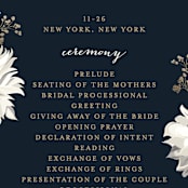 "Peonies & Berries" - Wedding Programs in Winter White by Susan Moyal - Detail