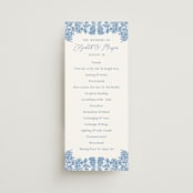 "Porcelain Floral" - Wedding Programs in Porcelain by Elly - Front