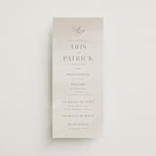 "Regal" - Wedding Programs in Snow by Melinda Denison - Front