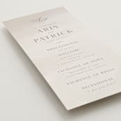 "Regal" - Wedding Programs in Snow by Melinda Denison - Detail