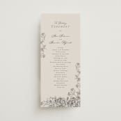 "etched floral" - Wedding Programs in Stone by Phrosné Barwood - Front