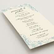 "Bloom" - Wedding Programs in Waterfall by Kelly Watkins - Detail