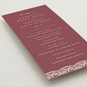 "Chantilly" - Wedding Programs in Mauve by Erica Krystek - Detail