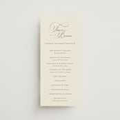 "Wonderful Tonight" - Wedding Programs in Oreo Creme by Design Lotus - Front