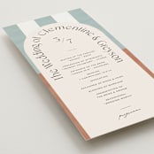 "Trois" - Wedding Programs in Almond by Blustery August - Detail
