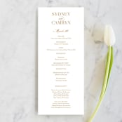 "Fashion District" - Wedding Programs in Black Tie by Jill Means - Front