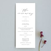 "Simple Elegance" - Wedding Programs in Tuxedo by Phrosné Barwood - Front