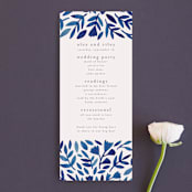 "Wildflower Floral" - Wedding Programs in Navy by Katharine Watson - Front