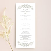 "Modern Wreath" - Wedding Programs in Sage by Hooray Creative - Front