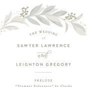 "Modern Wreath" - Wedding Programs in Sage by Hooray Creative - Detail