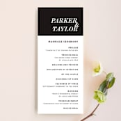 "Slanted" - Wedding Programs in Noir by Drango Design - Front
