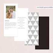 "Slanted" - Wedding Programs in Noir by Drango Design - Back of Card Options