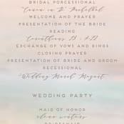 "Off Shore" - Wedding Programs in Dawn by Grace Kreinbrink - Detail