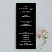 "Perspective" - Wedding Programs in Noir by Kimberly FitzSimons - Front