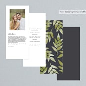 "Watercolor Leaf" - Wedding Programs in Porcelain by Hanna M - Back of Card Options