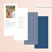 "Floral screenprint" - Wedding Programs in Navy by Jennifer Wick - Back of Card Options