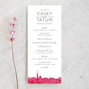 "Skyline - Washington DC" - Wedding Programs in Magenta by Laura Condouris - Front