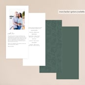 "Roman Shade" - Wedding Programs in Evergreen by Carrie ONeal - Back of Card Options