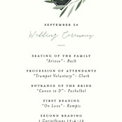 "Oliviers" - Wedding Programs in Spring by Gwen Bedat - Detail