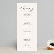 "Timeless" - Wedding Programs in Taupe by Leah Bisch - Front