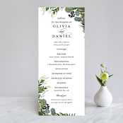 "Side Swept" - Wedding Programs in Navy by Susan Moyal - Front