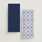 "watercolor azulejo" - Wedding Programs in Azure by Anastasia Makarova - Back of Card Options