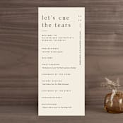 "Lineup" - Wedding Programs in Latte by Jennifer Lew - Front