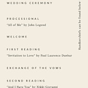"Lineup" - Wedding Programs in Latte by Jennifer Lew - Detail