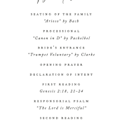 "Desire" - Wedding Programs in Cotton by Jennifer Postorino - Detail