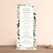 "Botanical Ring" - Wedding Programs in Ivory by Susan Moyal - Front