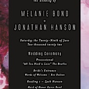 "Aurora" - Wedding Programs in Raspberry by Itsy Belle Studio - Detail