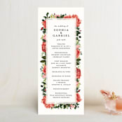 "Peonies Forever" - Wedding Programs in Coral by Susan Moyal - Front