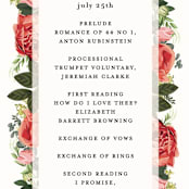 "Peonies Forever" - Wedding Programs in Coral by Susan Moyal - Detail