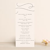 "Fountain Pen" - Wedding Programs in Creme by Erin L. Wilson - Front