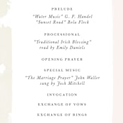 "Overlapping" - Wedding Programs in Blush by Jennifer Wick - Detail