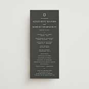 "Upper East" - Wedding Programs in Charcoal by Megan Davis - Front
