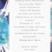 "Blissful Blooms" - Wedding Programs in Celestial by Grace Kreinbrink - Detail