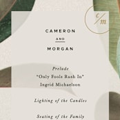 "Powder Room Florals" - Wedding Programs in Cream by Ariel Rutland - Detail