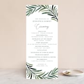 "Green leaf frame" - Wedding Programs in Limestone by Yaling Hou Suzuki - Front