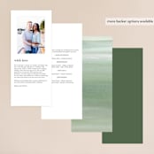"Green leaf frame" - Wedding Programs in Limestone by Yaling Hou Suzuki - Back of Card Options