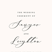 "Eternal" - Wedding Programs in Ecru by Carly Reed Walker - Detail